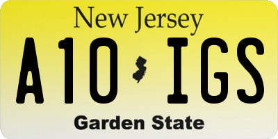 NJ license plate A10IGS