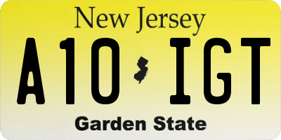 NJ license plate A10IGT