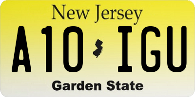 NJ license plate A10IGU