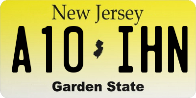 NJ license plate A10IHN