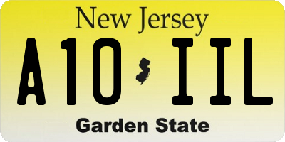 NJ license plate A10IIL