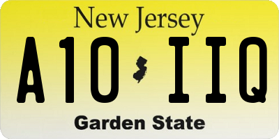 NJ license plate A10IIQ
