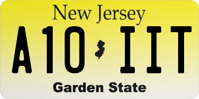 NJ license plate A10IIT