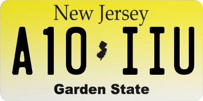 NJ license plate A10IIU