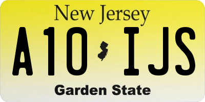 NJ license plate A10IJS
