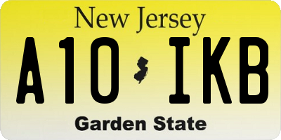 NJ license plate A10IKB