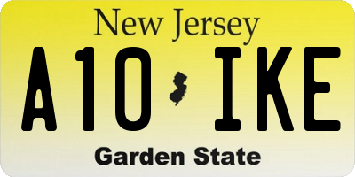 NJ license plate A10IKE