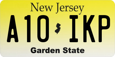 NJ license plate A10IKP