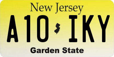 NJ license plate A10IKY