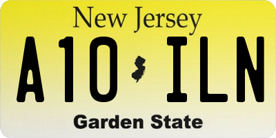 NJ license plate A10ILN