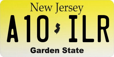 NJ license plate A10ILR