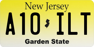NJ license plate A10ILT