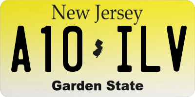 NJ license plate A10ILV