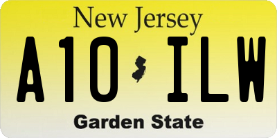 NJ license plate A10ILW