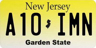 NJ license plate A10IMN
