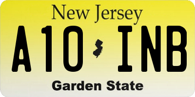 NJ license plate A10INB