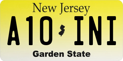 NJ license plate A10INI