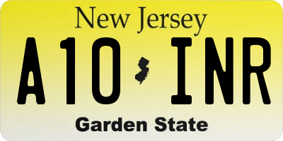 NJ license plate A10INR