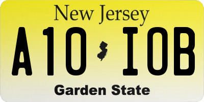 NJ license plate A10IOB