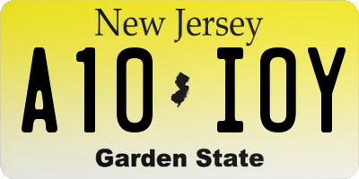 NJ license plate A10IOY