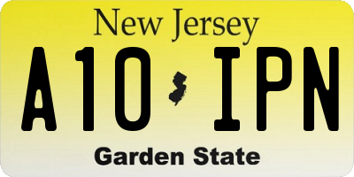 NJ license plate A10IPN