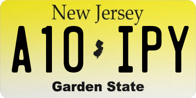 NJ license plate A10IPY