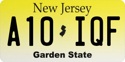 NJ license plate A10IQF