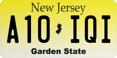 NJ license plate A10IQI