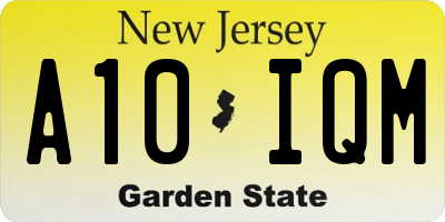 NJ license plate A10IQM