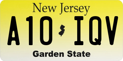 NJ license plate A10IQV