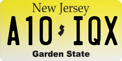 NJ license plate A10IQX