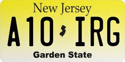 NJ license plate A10IRG