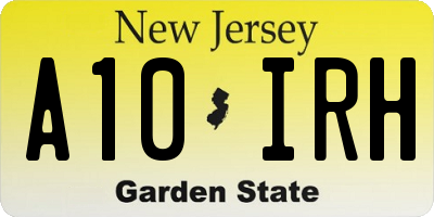 NJ license plate A10IRH