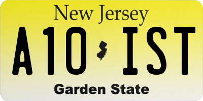 NJ license plate A10IST