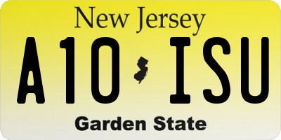 NJ license plate A10ISU