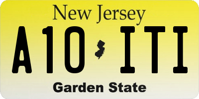 NJ license plate A10ITI