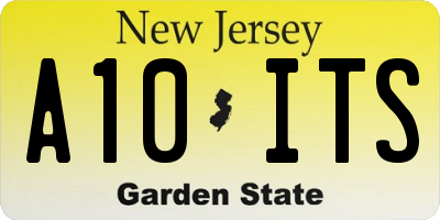 NJ license plate A10ITS