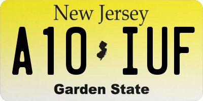 NJ license plate A10IUF