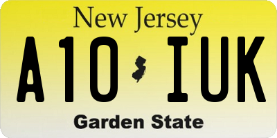 NJ license plate A10IUK