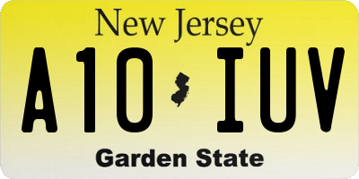 NJ license plate A10IUV