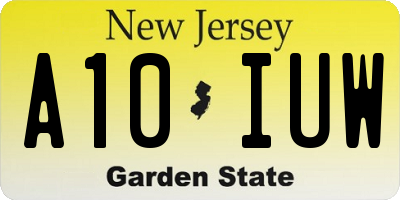NJ license plate A10IUW