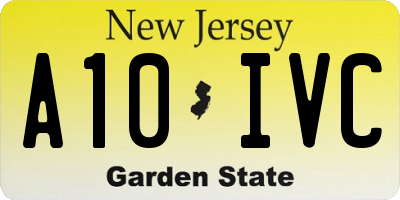 NJ license plate A10IVC
