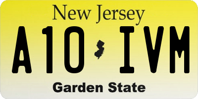 NJ license plate A10IVM