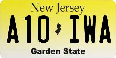 NJ license plate A10IWA