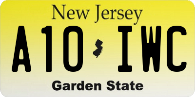 NJ license plate A10IWC