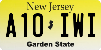 NJ license plate A10IWI
