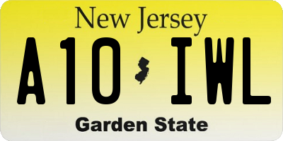 NJ license plate A10IWL
