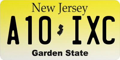 NJ license plate A10IXC