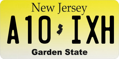 NJ license plate A10IXH
