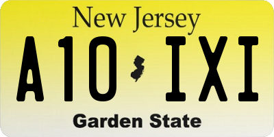 NJ license plate A10IXI